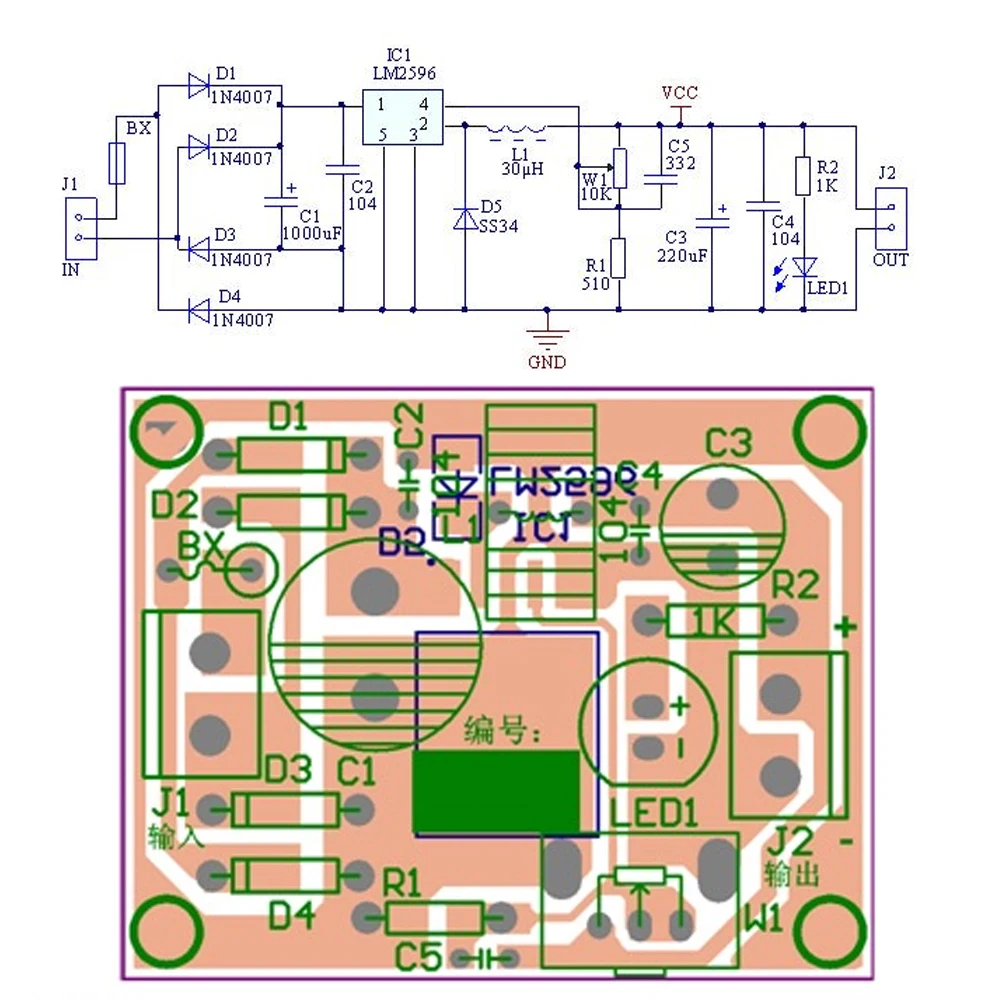 DIY Kit LM2596 стабилизаторы напряжения регулируемые Бак Шаг вниз Мощность 3 2 40 В до 1 23