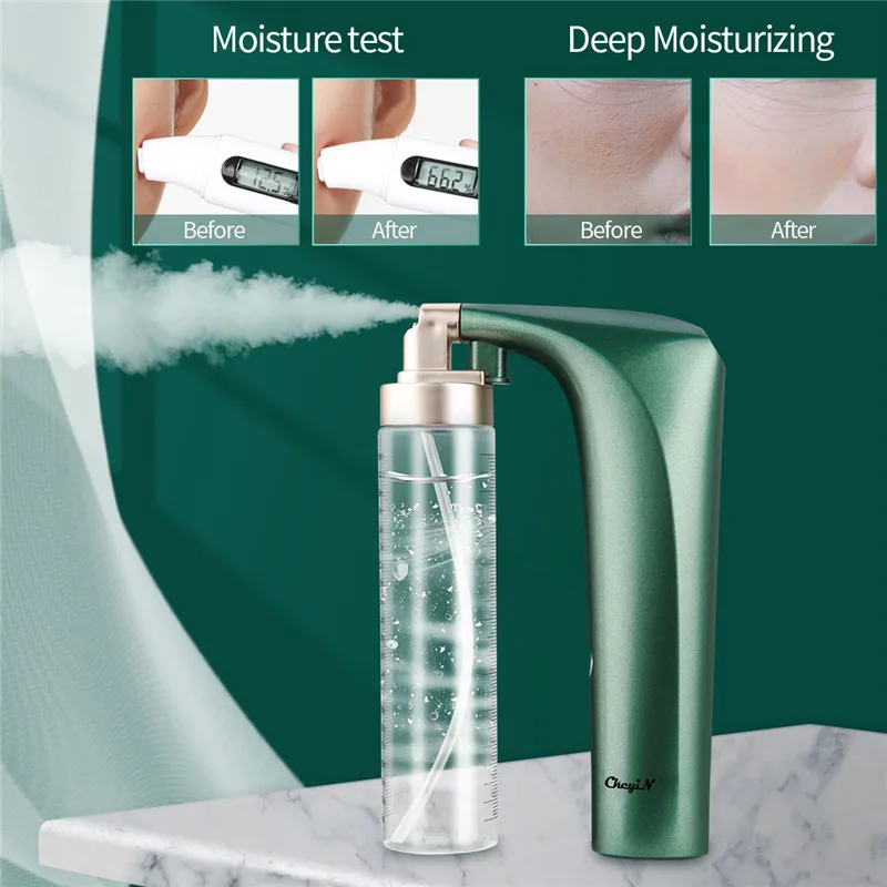 

CkeyiN Handheld Nano Oxygen Injector High Pressure Mist Face Sprayer Skin Facial cleaning Moisturizing Beauty Airbrush Nebulizer