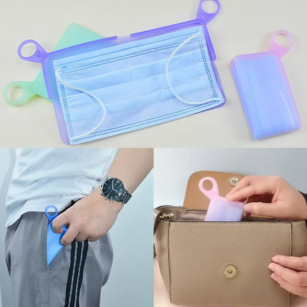 

Portable Face Mask Storage Folder Reusable Silicone Foldable Mask Organizer Mask For Disposable Recycling Holder Container W4F7