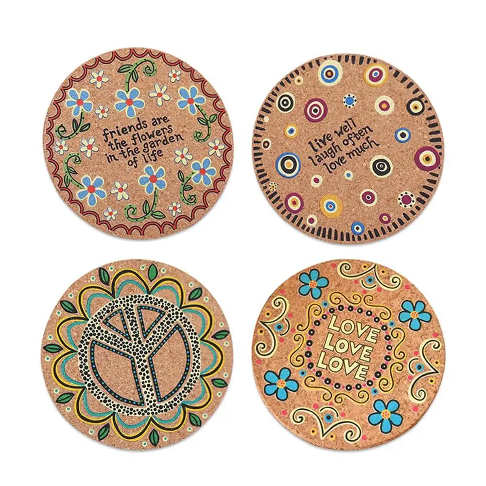 Кухонный пробковый круглый коврик под чашку Coaster изоляционные прокладки