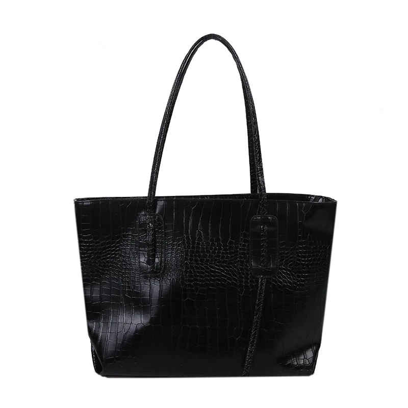 

Vintage Crocodile Pattern Crossbody Bags For Women 2021 PU Leather Trend Designer Shoulder Handbags Large Capacity Bucket Bag