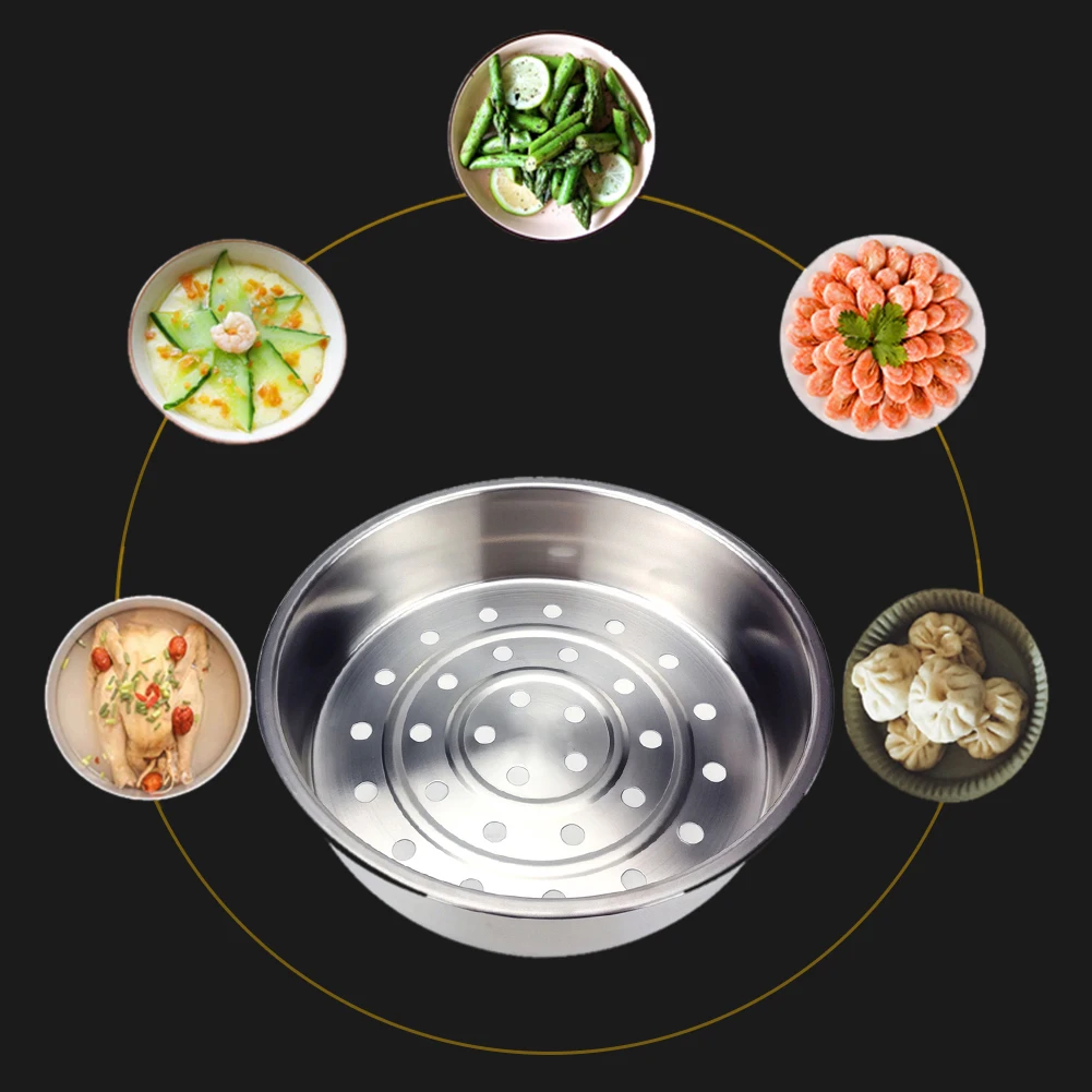 

New 1PC Stainless Steel Food Steamer Steaming Basket Vegetable Fruit Cleaning Tools