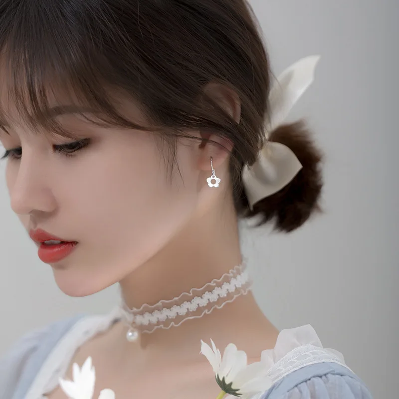

PONYKISS Trendy S925 Sterling Silver Flower Hollow Stud Earrings for Women Party Fine Jewelry Accessory girl summer Gift