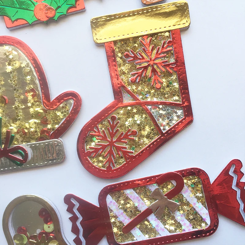 Металлические режущие штампы трафарет Рождественская елка свеча встряхивание