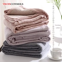skin friendly cotton gauze sofa bed blanket multipurpose home travel nap blanket soft warm four seasons cover blanket on the bed
