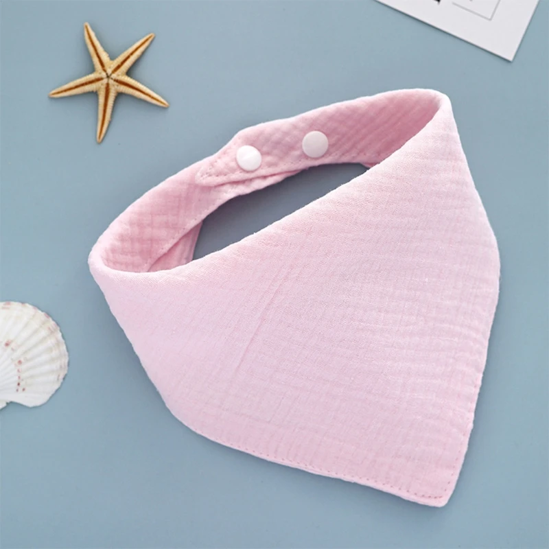 Baberos para comer con broches para beb&eacute;, toalla de Saliva de gasa suave, Bandana para beb&eacute;, bufanda triangular, pa&ntilde;o de eructo para reci&eacute;n nacido, regalos de Ducha-2