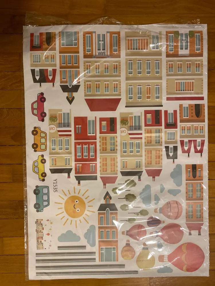 

Building air balloon Wall Sticker for nursery rooms bedroom decorations home wallpaper kids Mural room stickers T200803