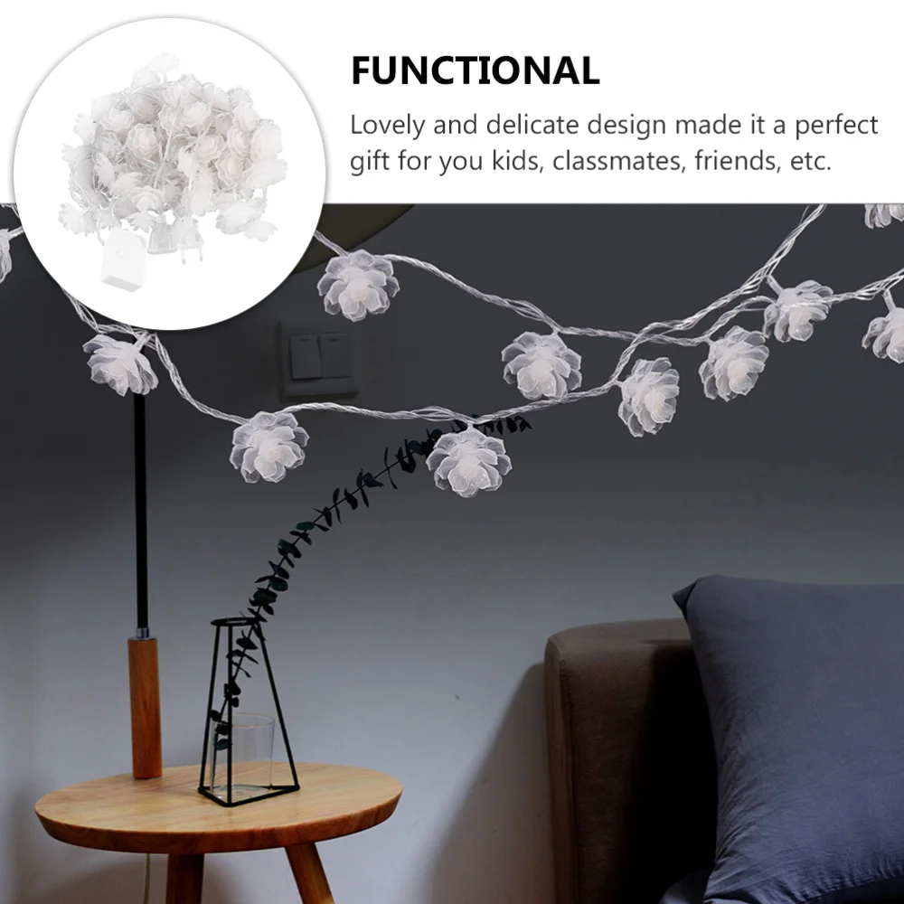 

1 Set Flower Shaped String Lights Festival Decoration Lamp String Plug