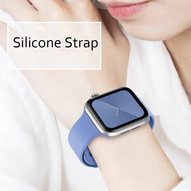 Sport strap for Apple watch band 44mm 45mm 42mm 40mm 41mm 45 mm silicone bracelet correa iwatch series 7 8 SE 6 5 4 3 Ultra 49mm