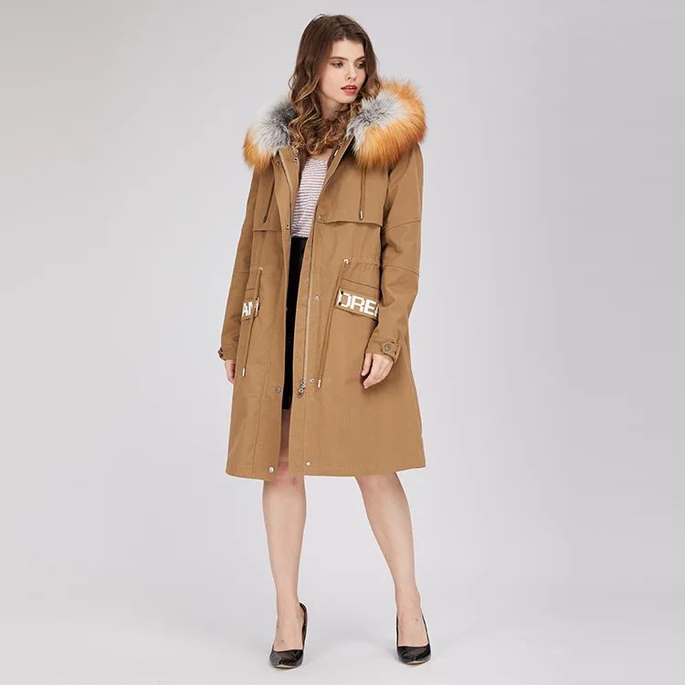 2019 новая свежая Мода Воротник из лисьего меха Подкладка кроличьего Рекс парка