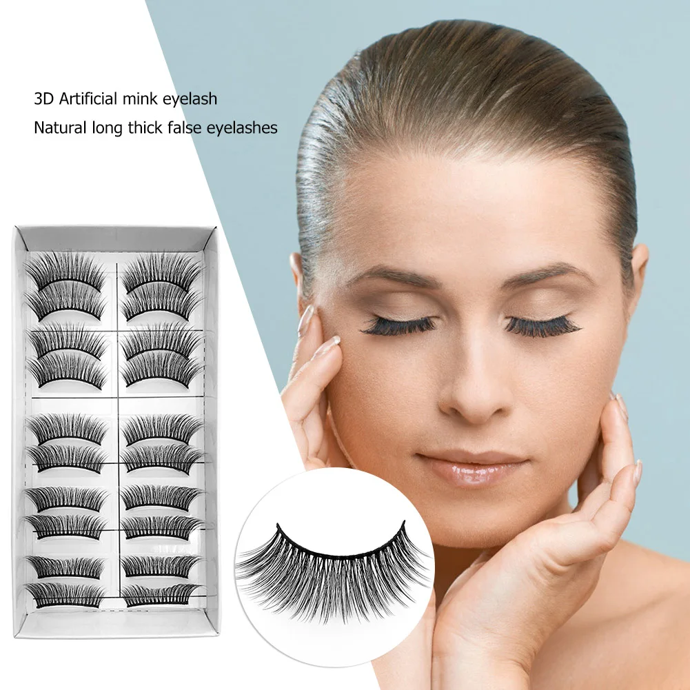 

Набор мягких накладных ресниц для макияжа, комплект из 10 пар 3D искусственных норковых ресниц, натуральные густые, инструмент для нанесения ...