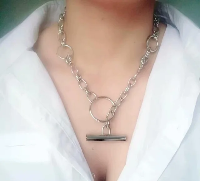 SILVER T choker Новинка, женское Винтажное колье в виде сердца с красной эмалью, золотая металлическая цепочка, ожерелье с подвеской, романтическое ювелирное изделие для влюбленных, бижутерия - Окраска металла: SILVER T choker
