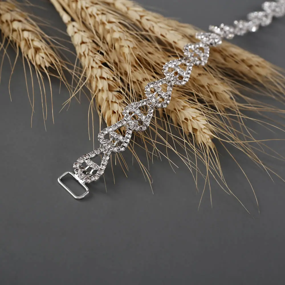 Свадебный пояс Стразы с серебряными кристаллами свадебный жемчужинами для