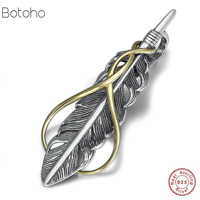 

Men Women Pendant Real 925 Sterling Silver colour Creative Feather Necklace Pendant making Jewelry colgantes de plata ley S925