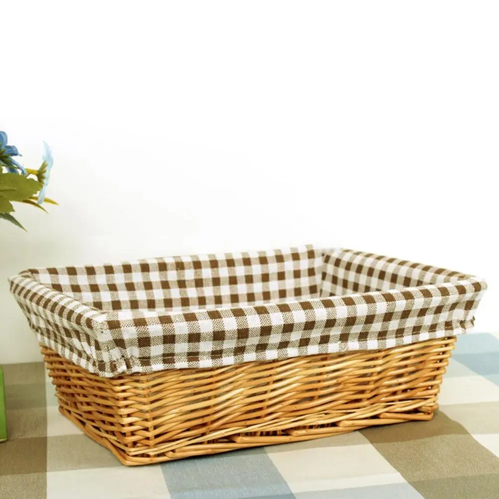 

Rattan Basket Linen Cloth Storage Box Organizer Cosmetic Brush Remote Holder