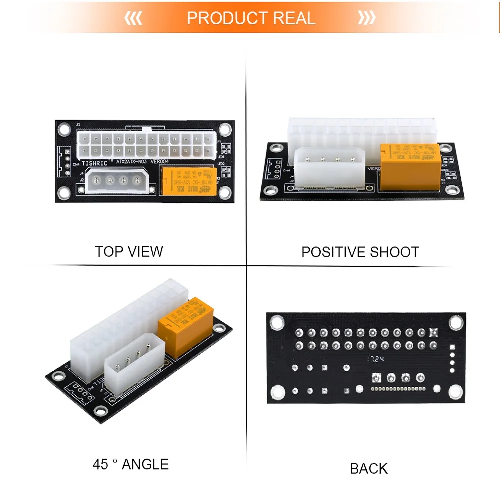 TISHRIC ATX 24Pin к 4Pin адаптер питания Molex для синхронизации стартовый двойной блок