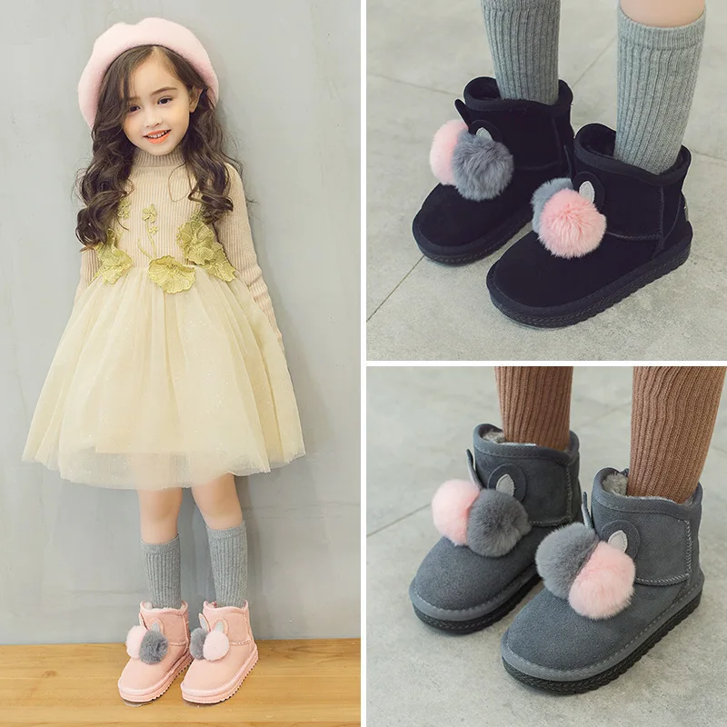 

CNFSNJ 2020 winter warm princess girls snow boots Brand High-quality kids boots for girls cotton fur children boots shoes 21-37