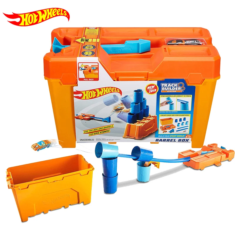 

Original Hot Wheels Race Car New Round Cup Tool Model Challenge Track Suit Ejection Tracks Builder Barrel Box Toys for Boys Gift