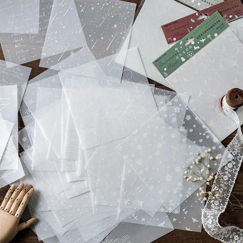 

Transparent white poem star sulfuric acid paper material paper DIY scrapbook album mobile phone diary decoration material paper