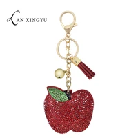 factory direct korean fleece multicolor apple keychain pendant girls bag tassel ornaments fruit jewelry