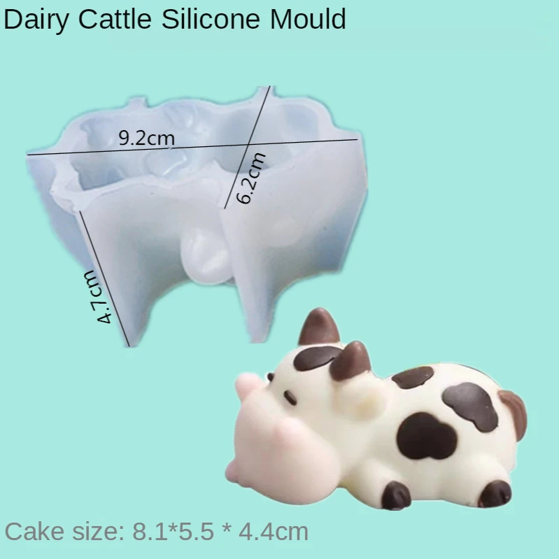 1 pz cartone animato mucca stampo in Silicone fai da te modellazione decorazione famiglia negozio di torte fare Mousse torta gelato cioccolato carino stampo mucca