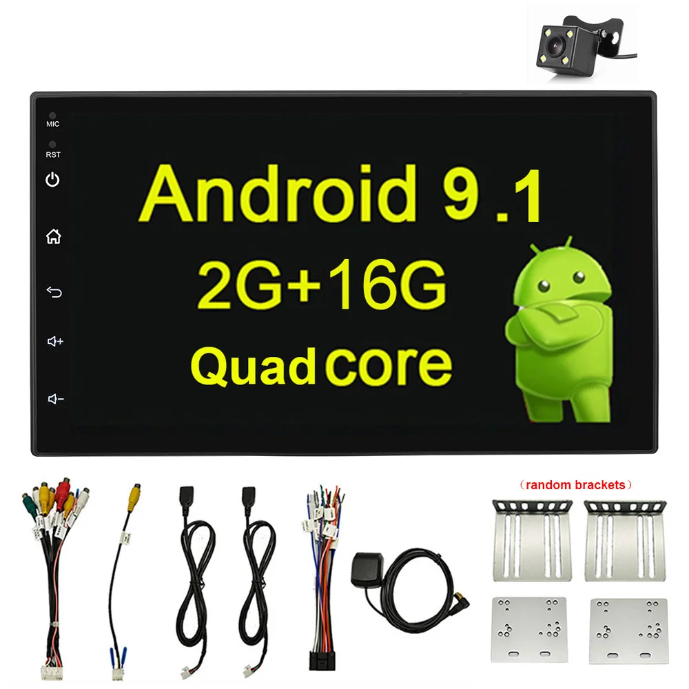 Android 2 16G Cam Android 9,1 2Din 2+ 32G автомобильный Радио мультимедийный плеер Bluetooth WiFi gps NaviAutoradio 7 ''сенсорный fm-радио плеер SWC DAB TPMS - Цвет: Android 2 16G Cam
