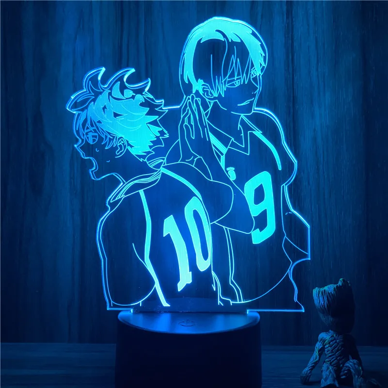 3D светильник Haikyuu Kageyama Shoyo Hit Win светодиодный ночник фигурка 7 цветов сенсорное