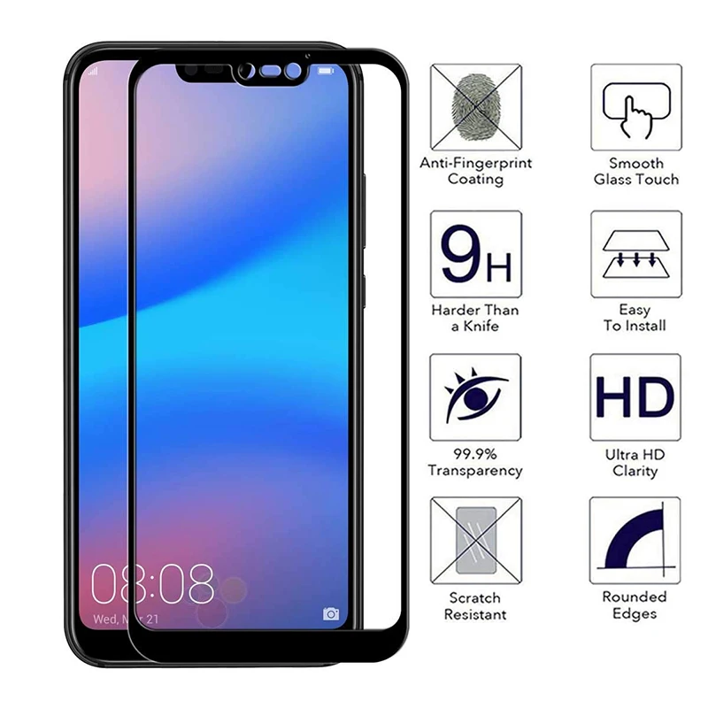 Закаленное стекло с полным покрытием для Huawei P20 P30 Lite Защитное экрана Hawei Hawai
