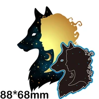 cutting dies wolf and woman greeting card new for decoration scrapbooking stencil paper craft album template 8868mm