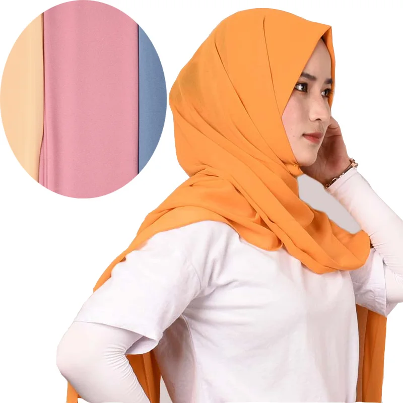 

Solid Color Chiffon Islam Headscarf Hijabs Turkish for Muslim Women 2021 Spring Summer Breathable Indian Turban Jersey Headwraps