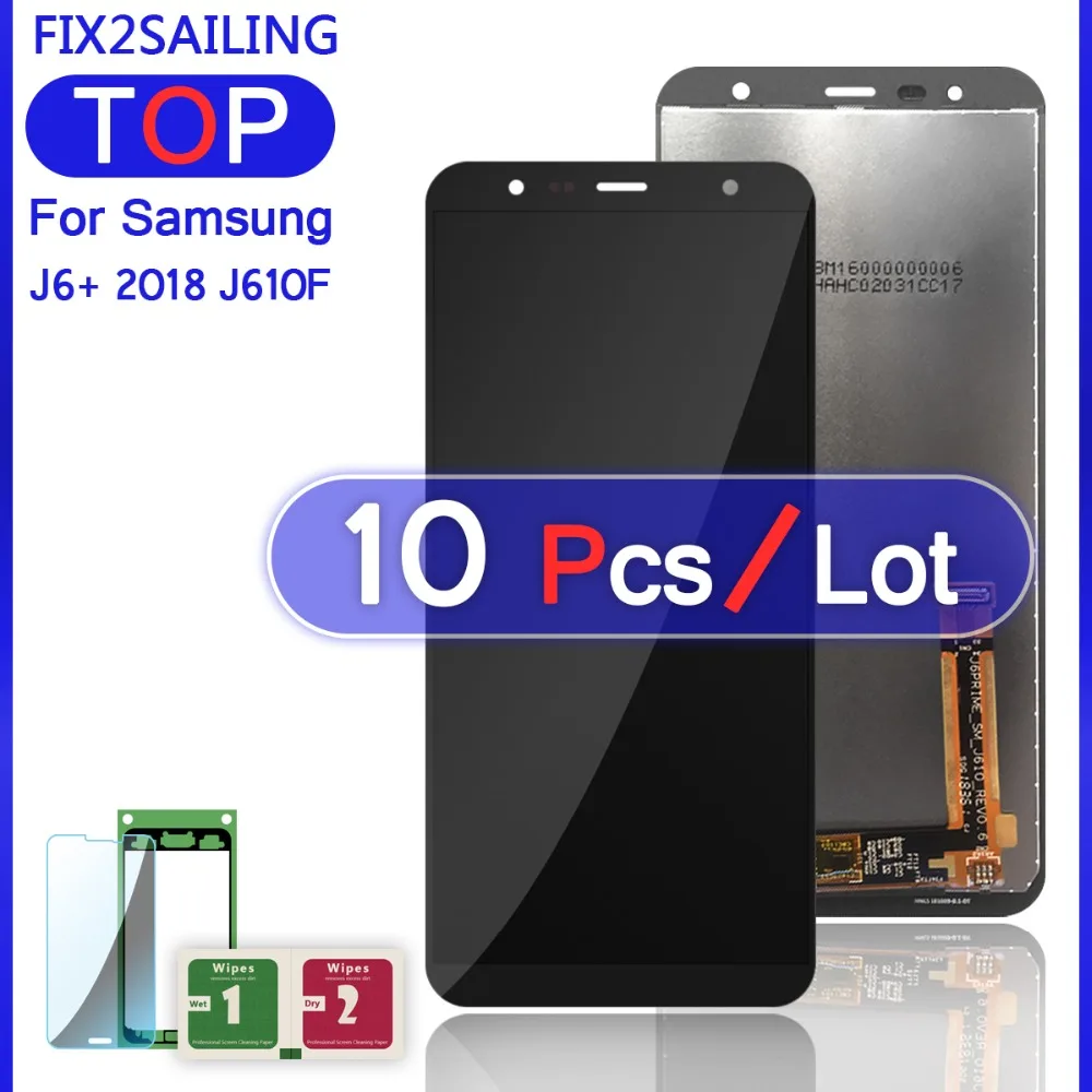 ЖК-дисплей для samsung Galaxy J6+ J610F SM-J610FN дисплей ЖК-экран Замена ЖК-дисплей сенсорный экран модуль может регулироваться