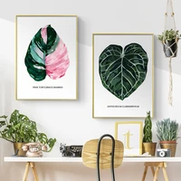 fresh tropical plants poster green leaves scandinavian style picture modern wall art paintings for living room home decoration