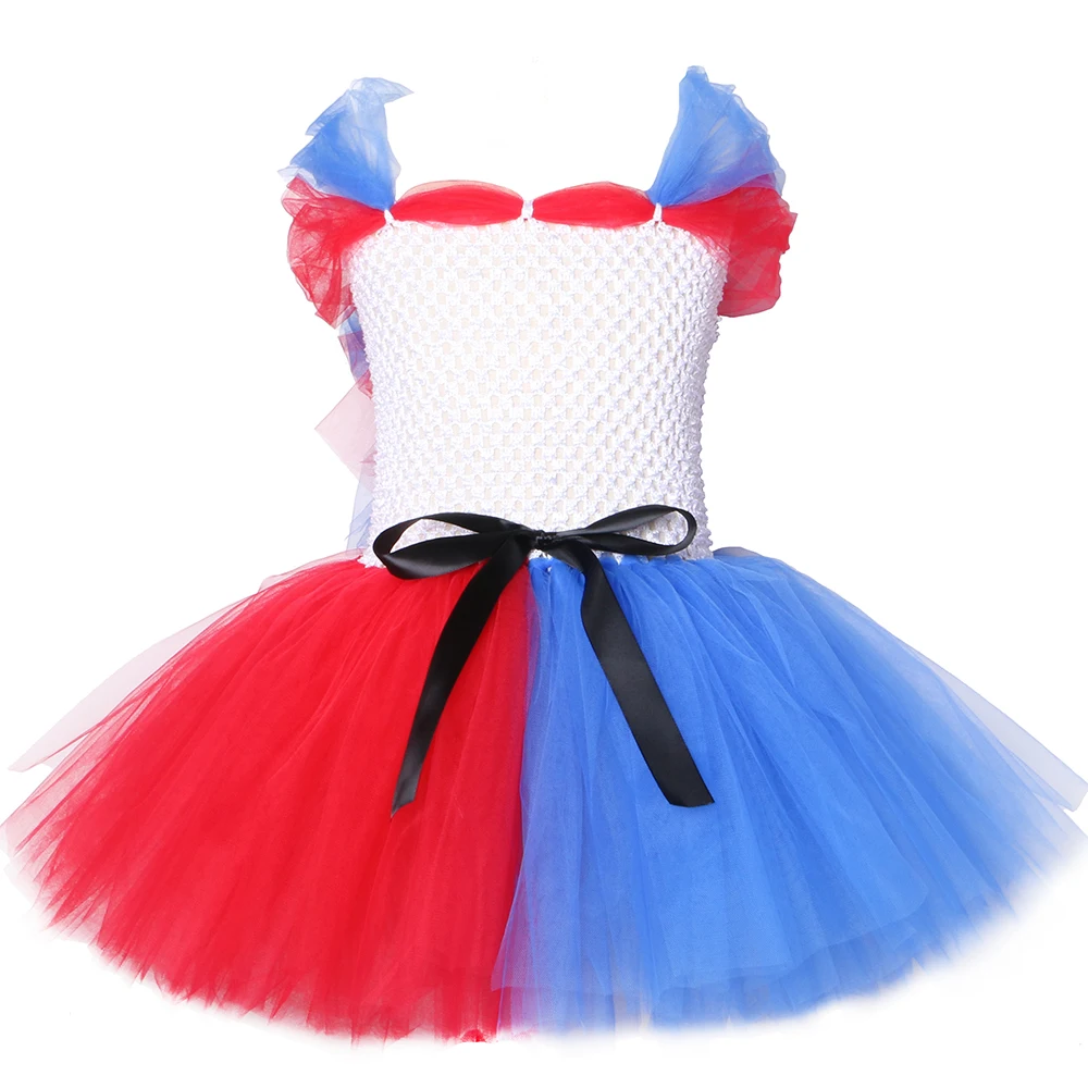 Suicide Harley Girls Tutu Dress White &amp Red Blue Girl Fancy Party Kids Halloween Carnival Cosplay Costumes 1-12Y | Детская одежда и