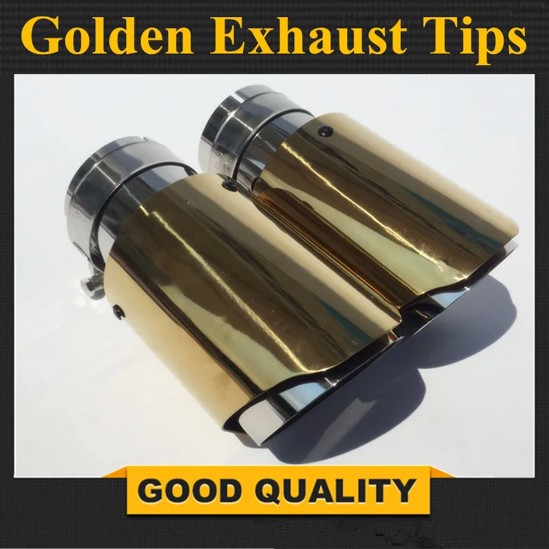 

1PCS Inlet (63mm) Outlet (89mm) Glossy Golden Exhaust Tip/Muffler pipe For BMW BENZ AUDI VW Car Accessories