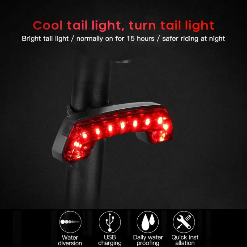 

Waterproof Bicycle LED Rear Tail Light IPx6 Waterproof Safety Warning USB Charge Cycling Light Mountain Bike Rear Lamp