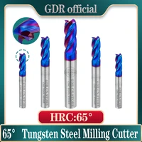 4 flutes hrc65 carbide end mill alloy carbide milling tungsten steel milling cutter endmills cnc cutting tools hss metal cutter