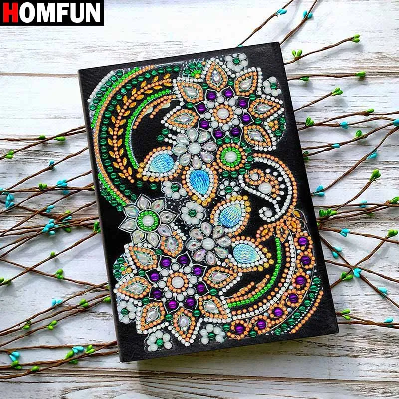 HOMFUN A5 блокноты 5D DIY алмазная живопись специальная форма Дневник Книга Алмазная вышивка крестиком Стразы Декор подарок