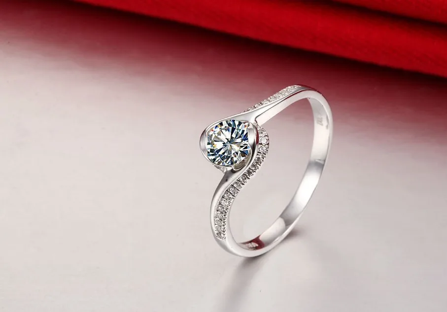 Женское Обручальное кольцо из серебра 925 пробы с муассанитом карата | Украшения и
