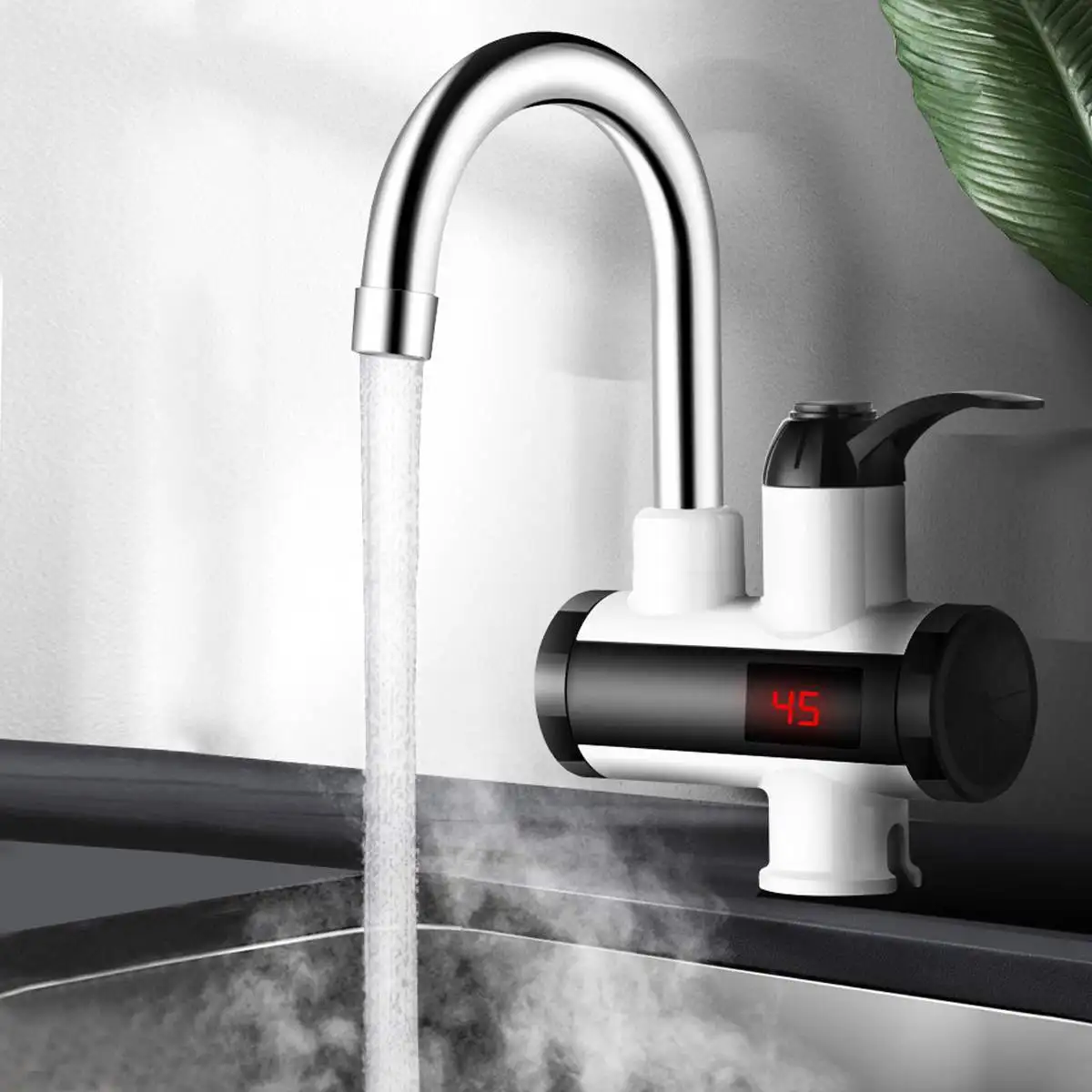 

3000W Instant Electric Heating Faucet Cold&Hot Mixer Temperature Digital Display Bathroom Kitchen Single Handle Water Tap