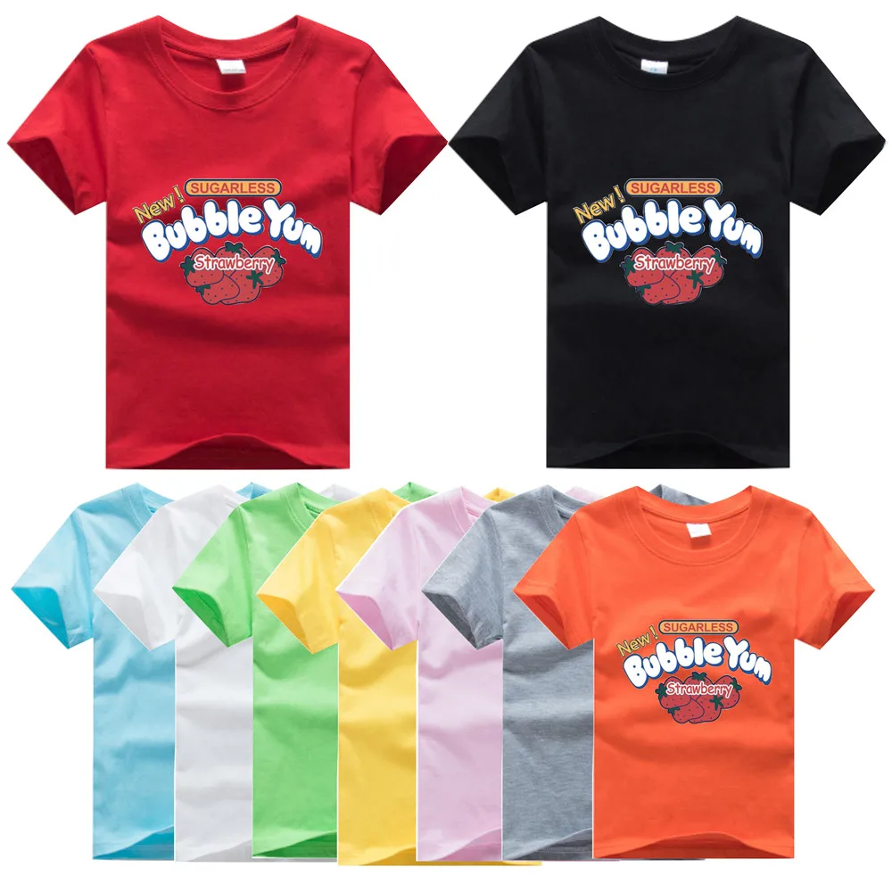 

Fashioh Strawberry Print children's clothing 10 14 years Children's t-shirt Cotton Gray Orange Pink White 2 3 4 5 6 7 8 9 10 12T