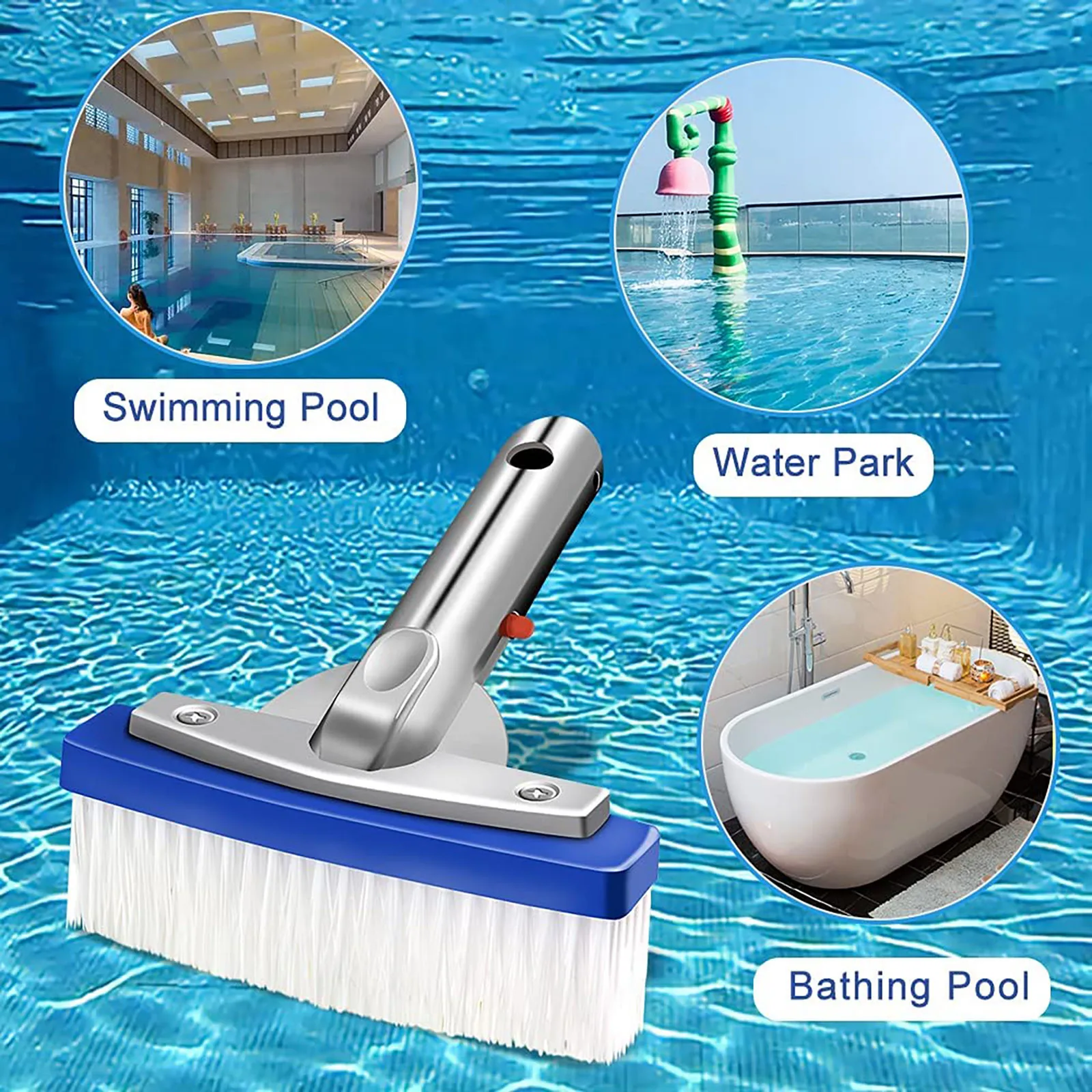 

Heavy Duty Swimming Pool Brush Pool Brush With Aluminum Back Nylon Bristles Brush Curved Swimming Pool Accessories Tools