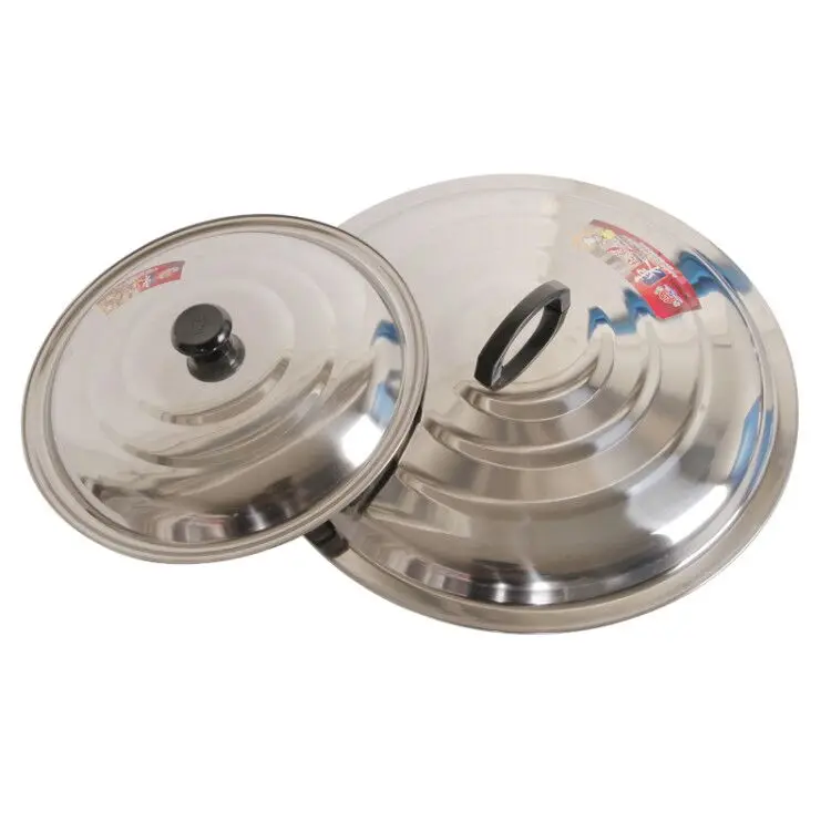 

Stainless steel big lid thicken water cylinder head household frying pan steaming pot cover old style iron kitchen tool 30-50cm