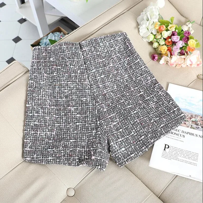 Повседневные женские короткие брюки трапециевидной формы новинка 2019 Клетчатые