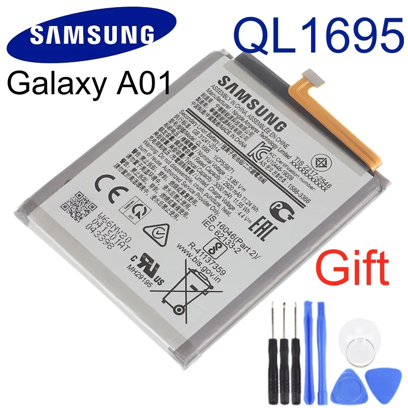 QL1695 оригинальный сменный аккумулятор для телефона Samsung Galaxy A01 3000 мАч оригинальные