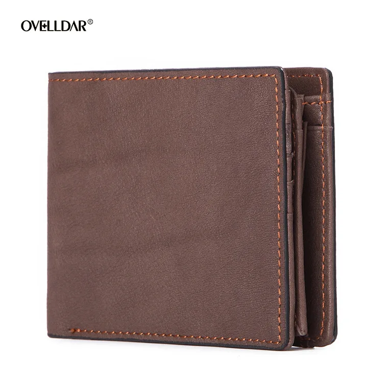 Men's Wallet Genuine Leather Short Cross Section Men's First Layer Cowhide Wallet Male Card Case Driver's License Wallet