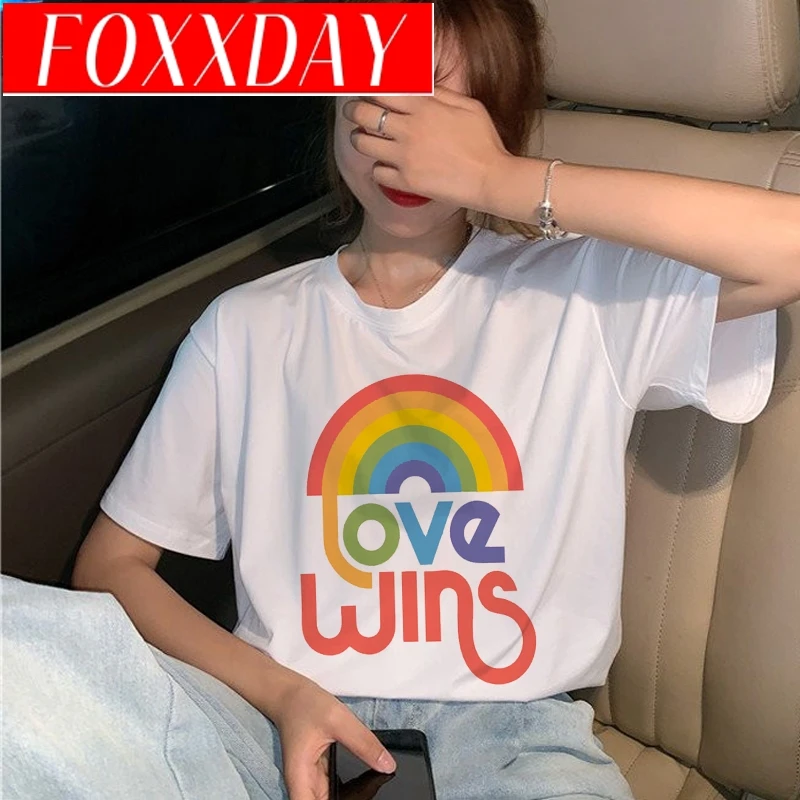 Новинка футболка для геев любви Harajuku женская лесбиянок Ullzang 90s графический радуга