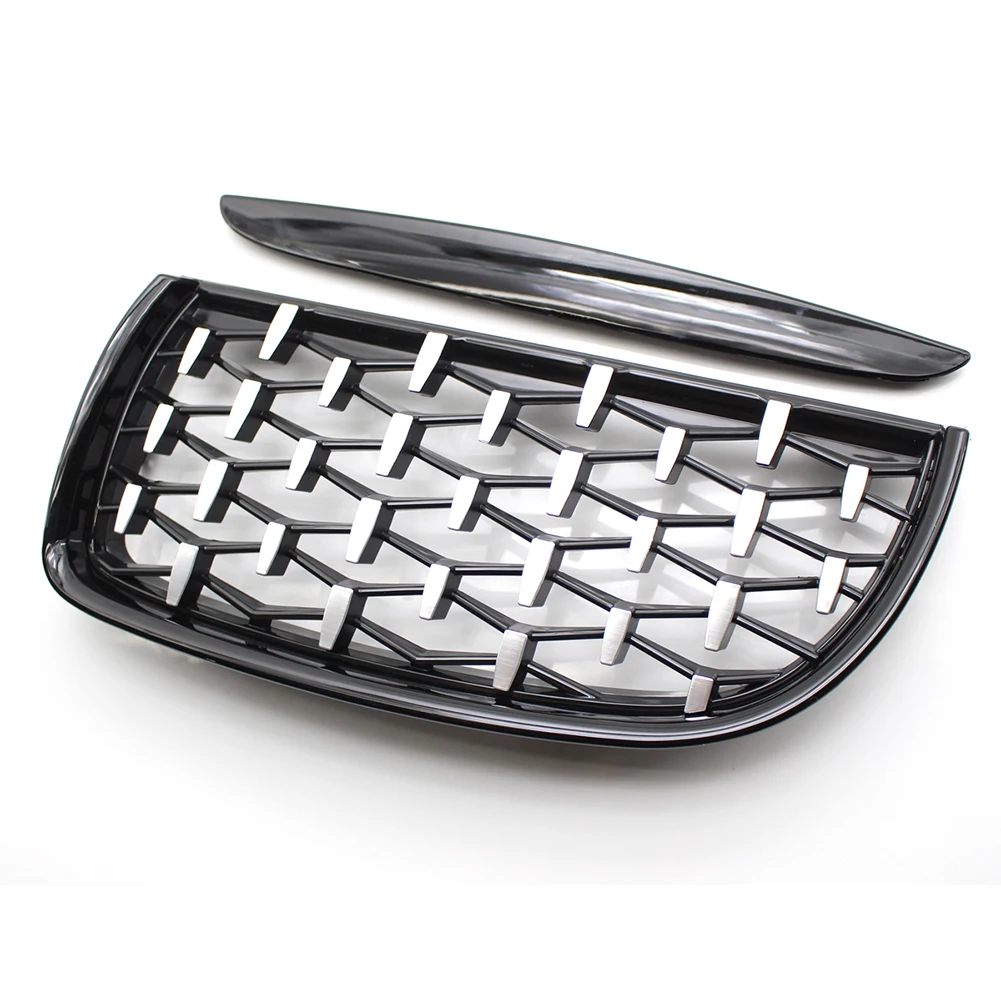 

1 Pair Diamond Kidney Grille Accessories Portable Car Chrome Plated For Bmw E90 E91 2005-2008 Meteor Semi-plated Middle Mesh