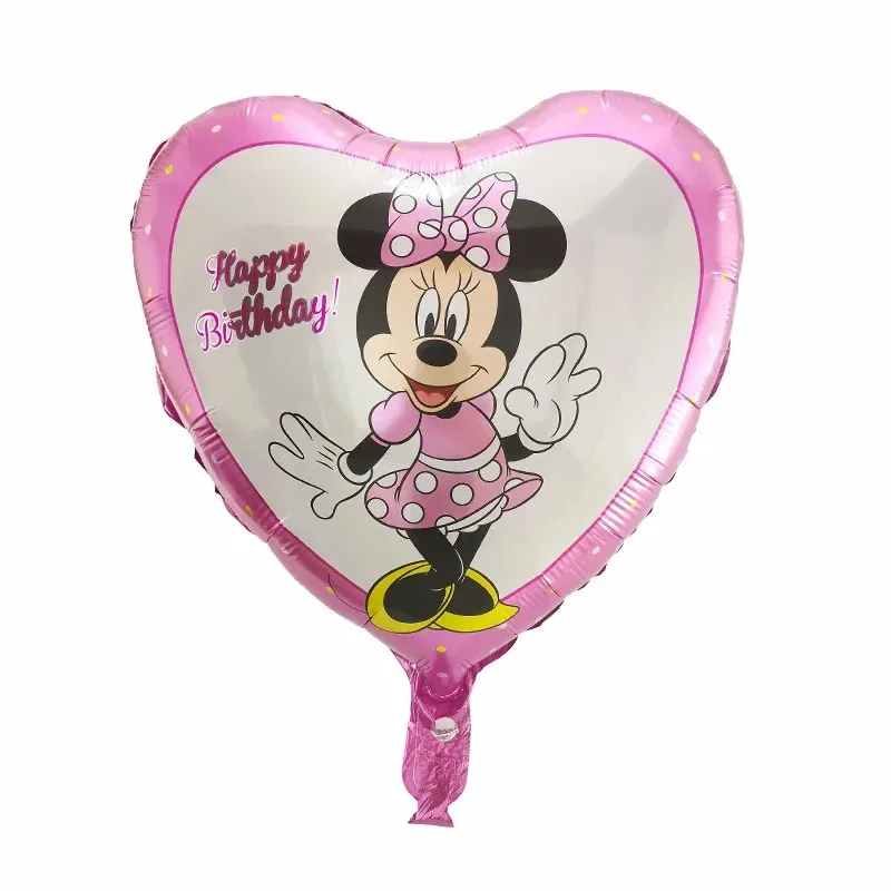 

50pcs 18inch Round Heart Cartoon Mickey Minnie Foil Balloons Children Birthday Party Decoration Helium Air Globos Kids Toys Gift