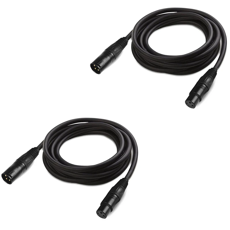 

2-Pack Premium XLR to XLR Microphone Cable 10 Feet,3-Pin Male to Female XLR Microphone Cable