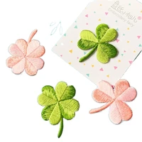 20pcslot embroidery patches lucky four leaf clover shirt clothing decoration sewing accessories diy iron heat transfer applique